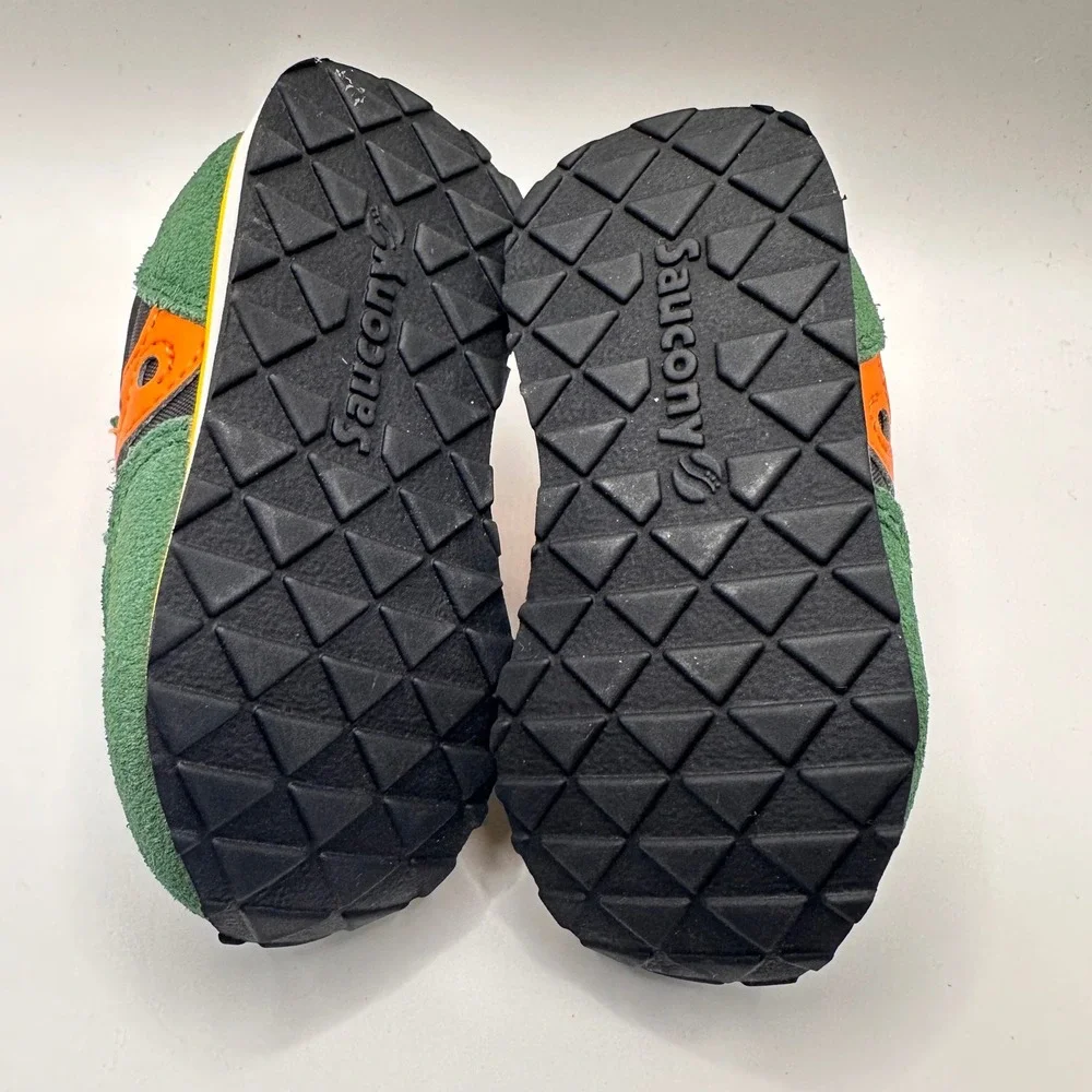Saucony Jazz Low Pro Toddler Shoes Size 4M Green Orange Black SL265488 Sneaker